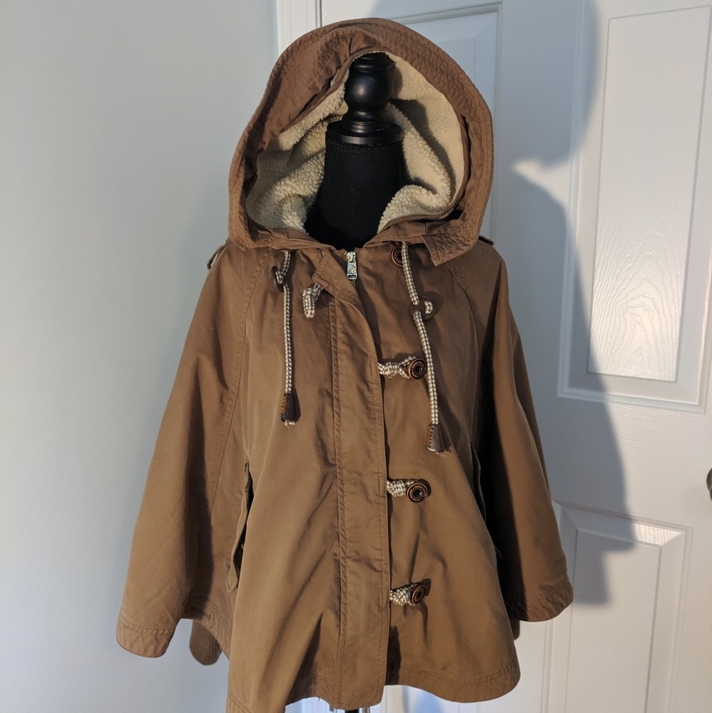 Teenie Weenie 90s camp hooded poncho jacket EUC